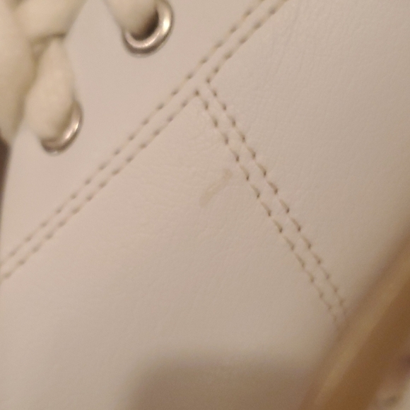 Zara White Leather Low Top Sneakers Size 39 (#7) - Picture 7 of 8